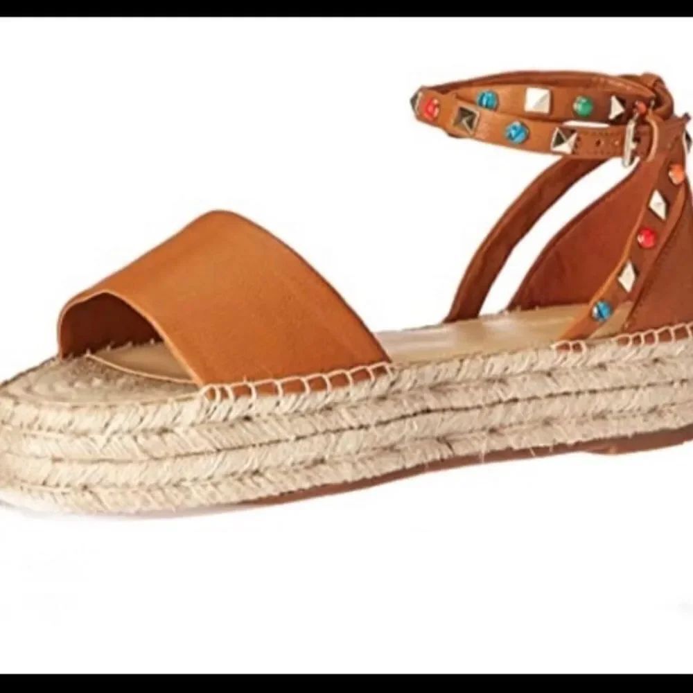 Marc Fisher Vajen Multicolor Beads and Stud Espadrille Platform Sandals